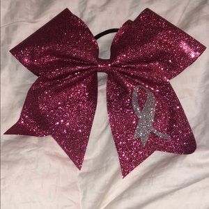 Pink Sparkle Brest cancer cheerleading bow